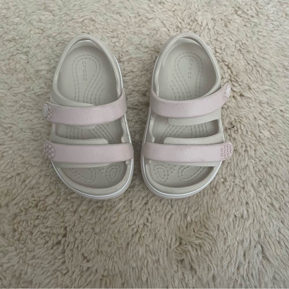 CROCS Kids Soft Pink Double Strap Sandals